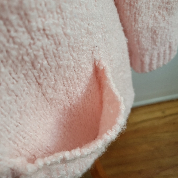 Vintage Cozy Pink Women's Sweater / Boucle Knit / Size Large - Picture 3 of 6